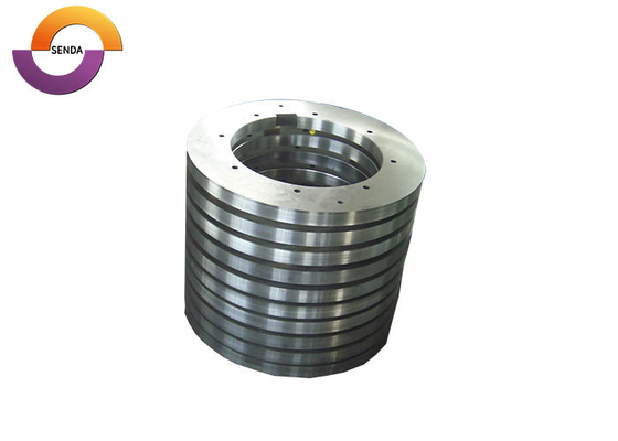 Precision CNC Ground Carbide Steel Blades Bentuk Bulat HRC45-65 Kekerasan Untuk Rotary Slitting