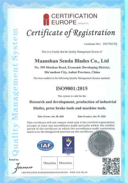 Cina Senda Group Co.，Ltd Sertifikasi
